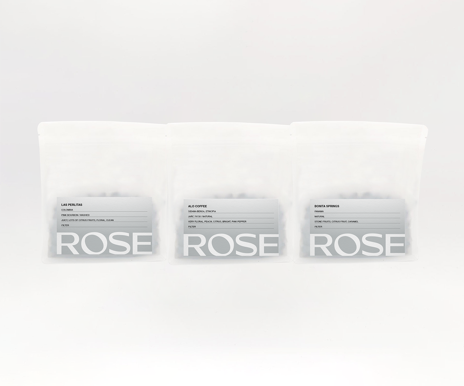 Rose Obsessions subscription selection of rare coffee bags